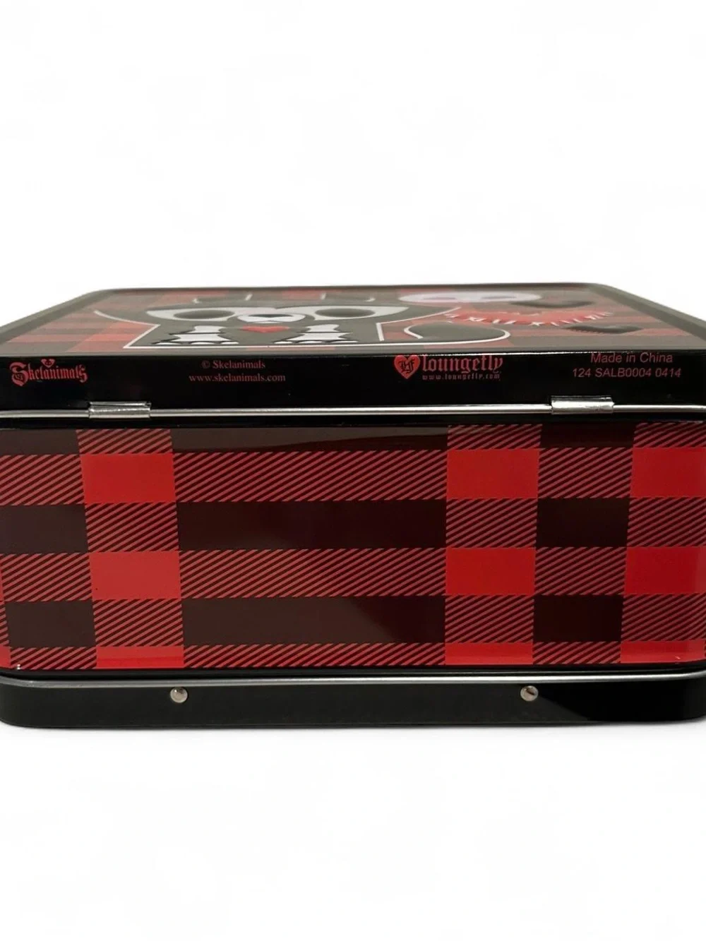 Skelanimals Loungefly Jae the Wolf Metal Lunch Box Red Plaid Tin 2014